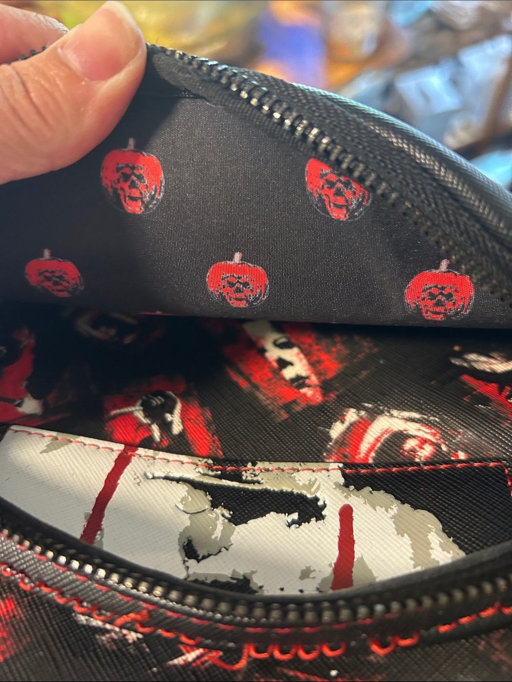 Loungefly Black Mini Backpack with Red Rose Print - Picture 7 of 10